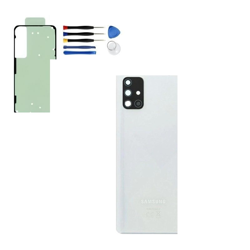 Galaxy A71 Rückseite weiß (Nachbau) – Akkudeckel Set mit Kleber und Werkzeug Galaxy A71 Rückseite weiß (Nachbau) – Akkudeckel Set mit Kleber und Werkzeug