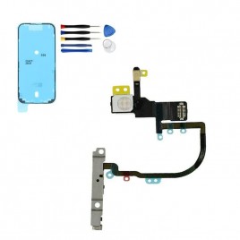 iPhone XS Max Ein/Aus Power Flexkabel mit Blitz + Mikrofon – Reparaturset mit Werkzeug & Kleber