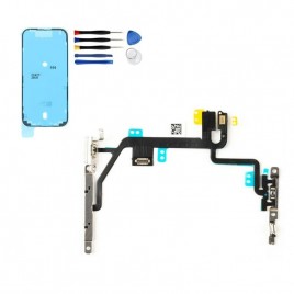 iPhone 8 Ein/Aus + Lautstärke Flexkabel mit Blitz & Mikrofon – Reparaturset mit Werkzeug & Kleber