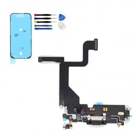 Original iPhone 14 Pro Ladebuchse mit Mikrofon – Reparaturset mit Werkzeug & Klebestreifen