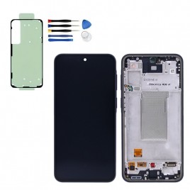 Original Samsung Galaxy A37 Display mit Rahmen Charcoal – Service Pack Ersatzteil mit Werkzeug & Kleber