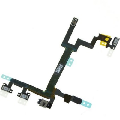 original iPhone 5 Power Switch Ein-/Aus- Schalter Flex Kabel Laut-/Leise Regler Button Regler mit Metall Platte